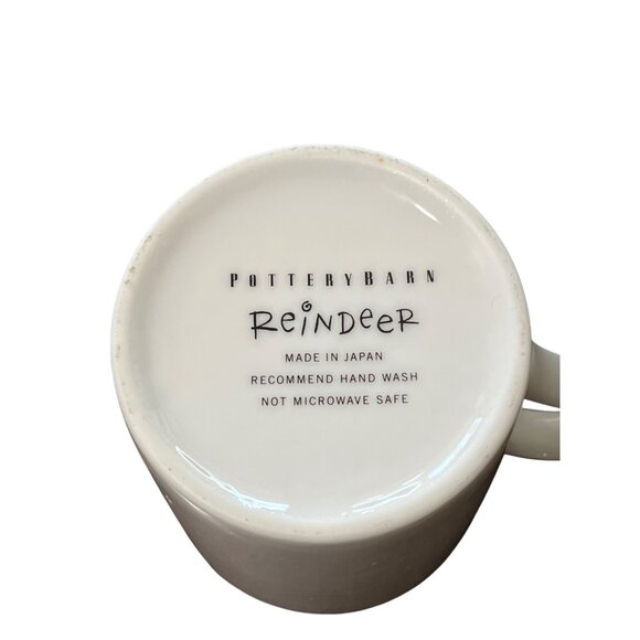 Pottery Barn Set Of 6 Reindeer Character Mugs Dancer Vixen Blitzen Made in Japan - Picture 8 of 11